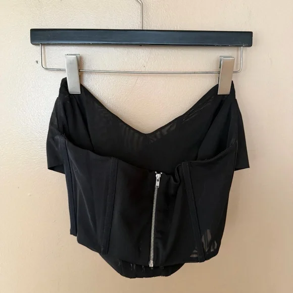 NBD Hailee Bustier Top Ivory Corset Boned mesh strapless Revolve NWT $168 Sz XXS - Picture 9 of 9